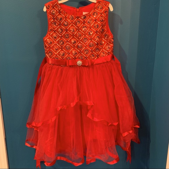NWT Kids designer red sequins dress - Picture 1 of 4